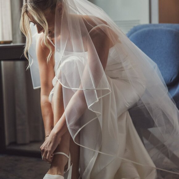 Wedding Veil with Satin Trim